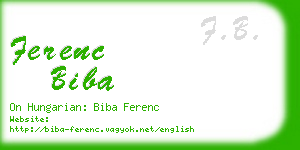 ferenc biba business card